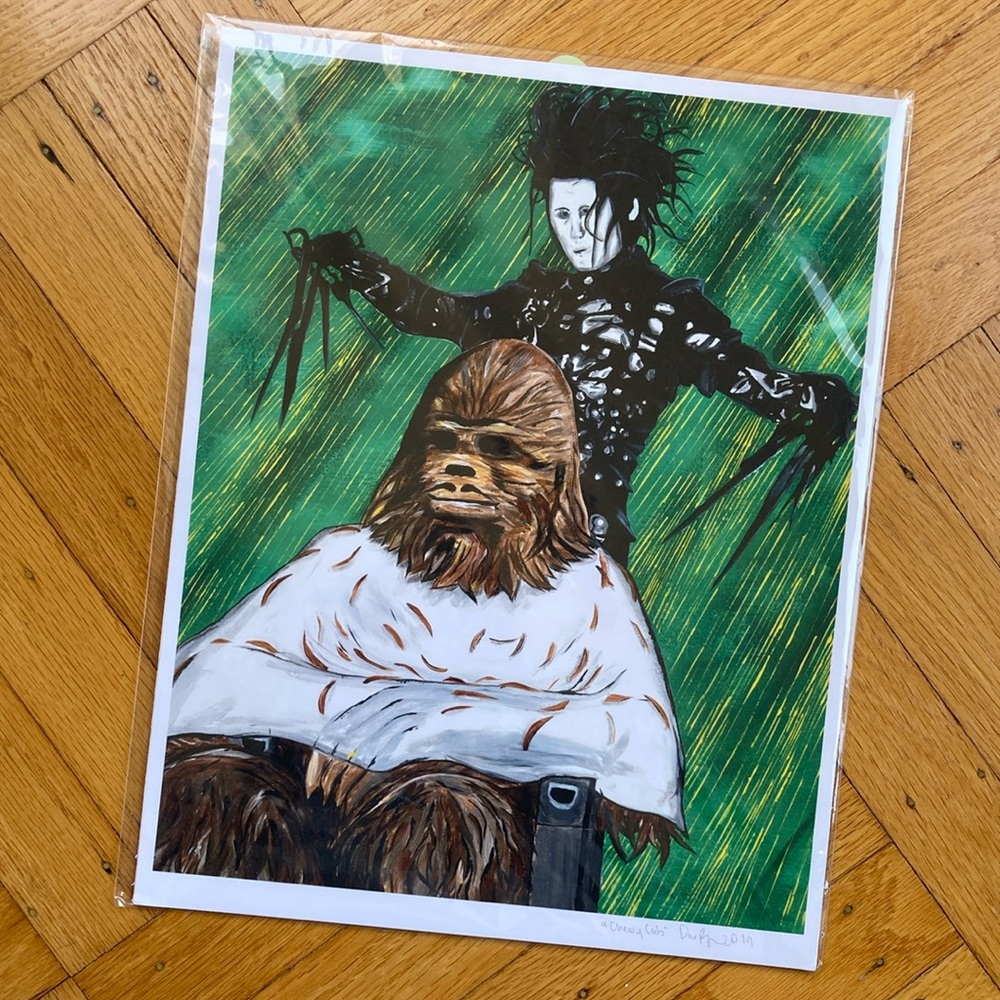 Star Wars Edward Scissorhands Chewbacca Johnny Depp 11x14 art print